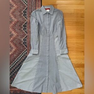 MAX&Co. Striped Shirt Dress – Long Sleeve Fit & Flare Midi